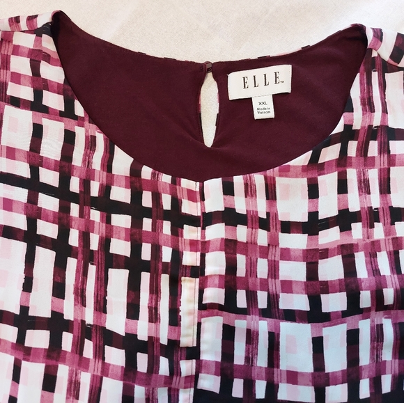 Elle Sleeveless Plaid Blouse Top XXL - Picture 7 of 8